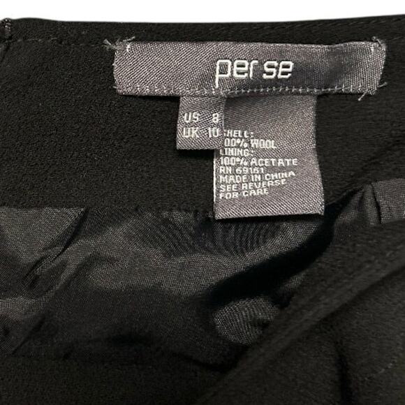 NWOT PRE SE by Carlisle 100% Wool Black Cream Eyelash Pleated Skirt Size 8 - Picture 6 of 7